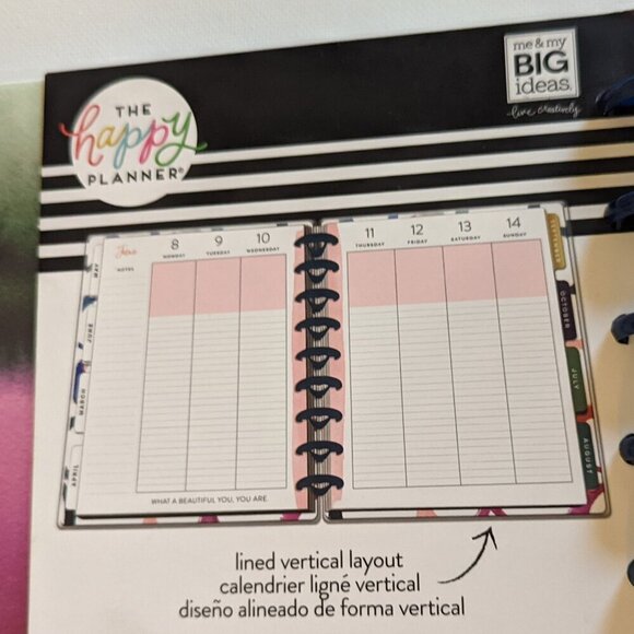 NWT Happy Planner 'Kindness' Watercolor Classic 2020 Vertical 12 Mo Outdated NEW - Picture 4 of 7
